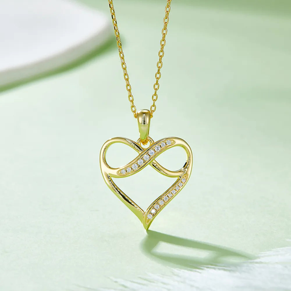 Moissanite 925 Sterling Silver Heart Necklace - Roe Creation