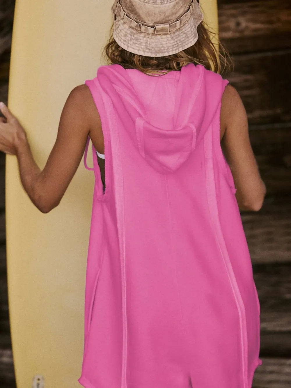 Half Zipped Hooded Sleeveless Romper - Roe Creation