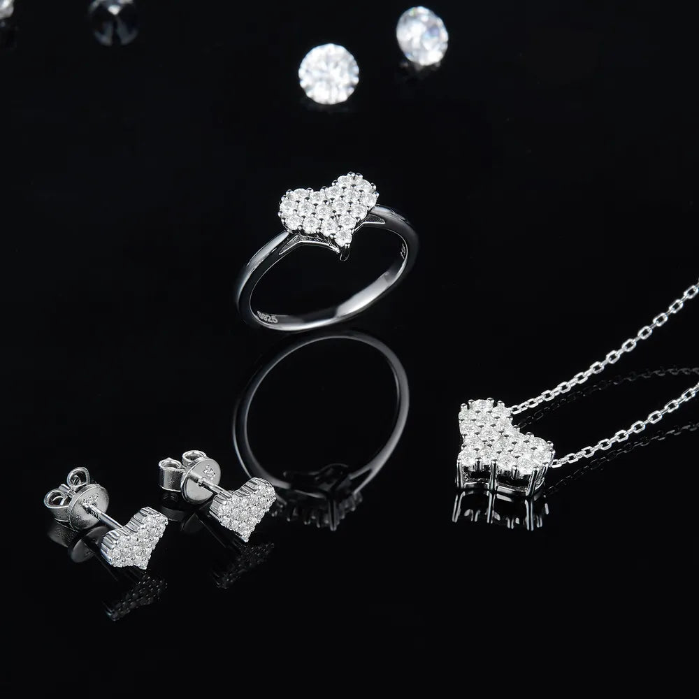 Moissanite 925 Sterling Silver Heart Necklace - Roe Creation