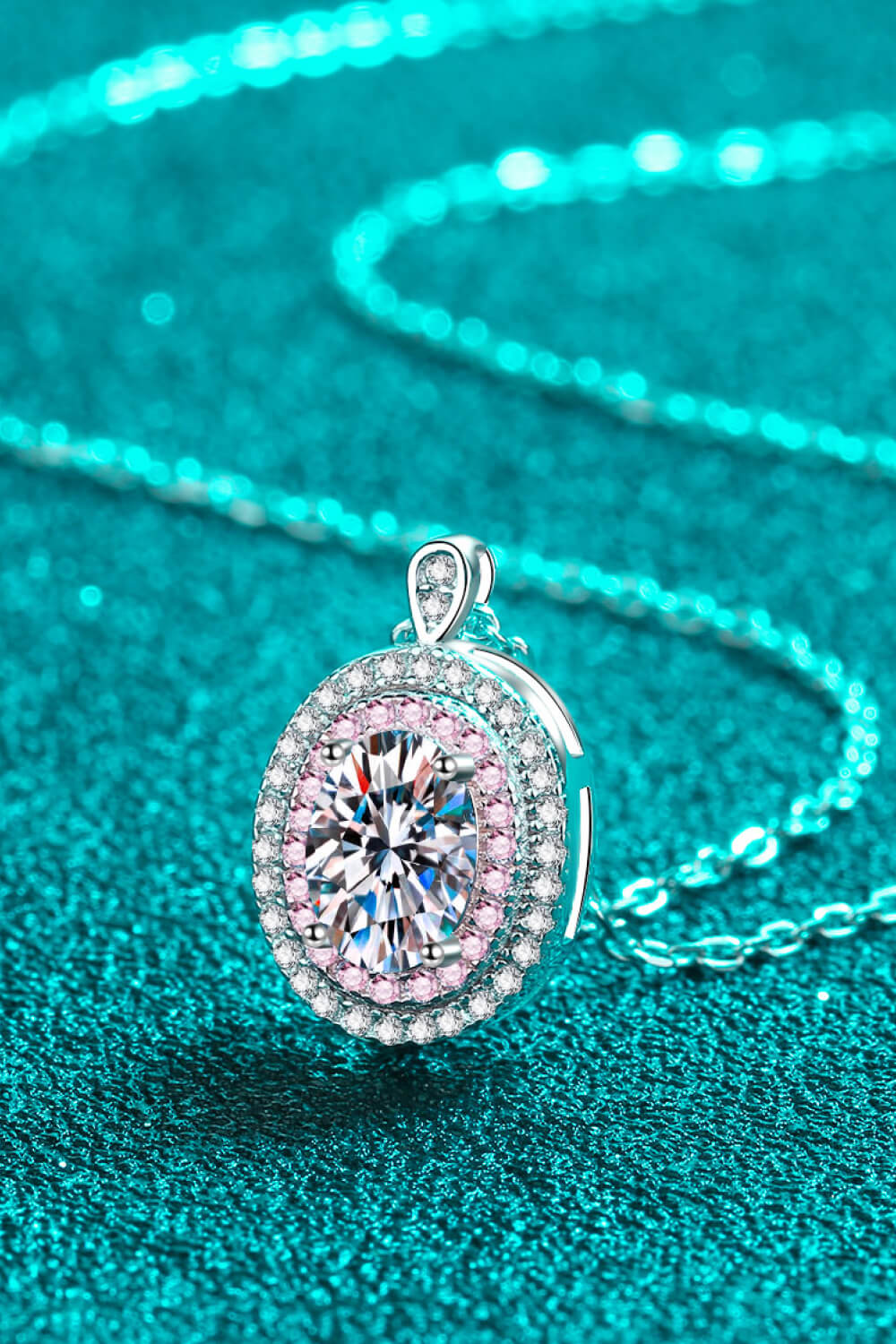 Adored 925 Sterling Silver Rhodium-Plated 1 Carat Moissanite Pendant Necklace - Roe Creation