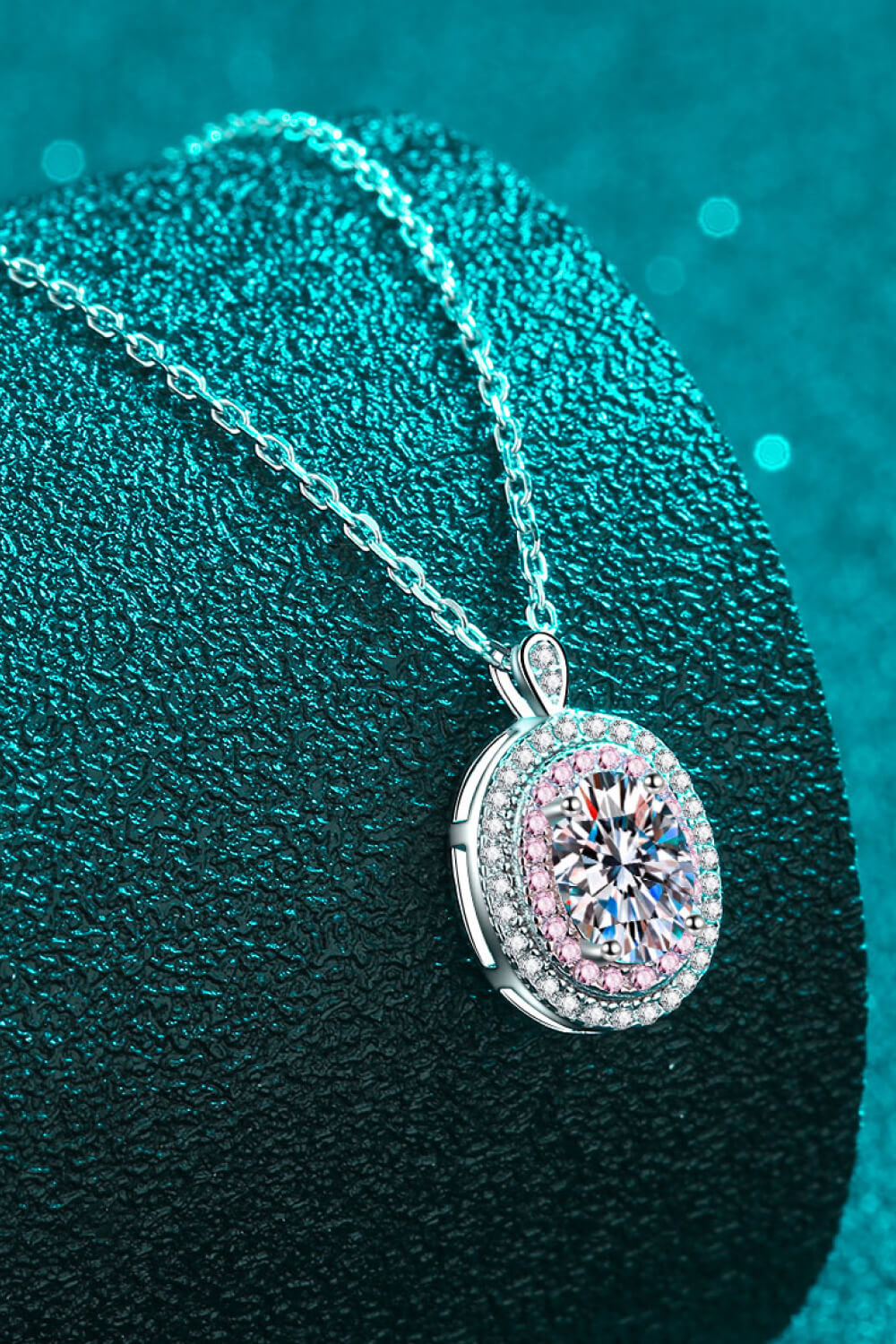 Adored 925 Sterling Silver Rhodium-Plated 1 Carat Moissanite Pendant Necklace - Roe Creation