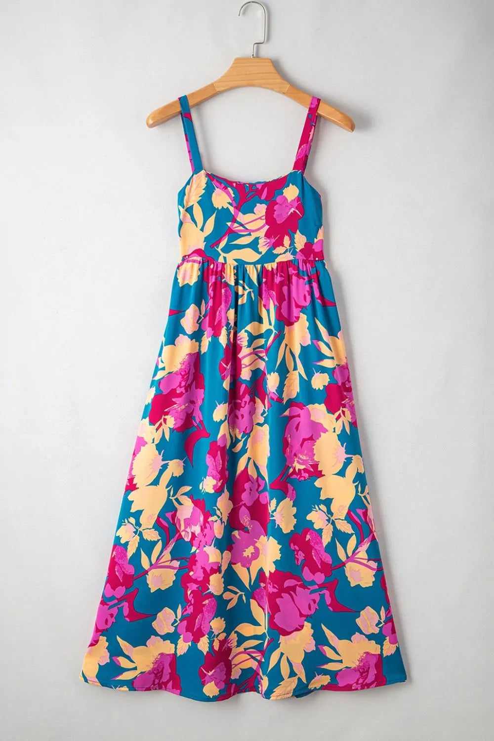 Floral Square Neck Cami Dress with Pockets – Summer Casual Style - Roe Creation