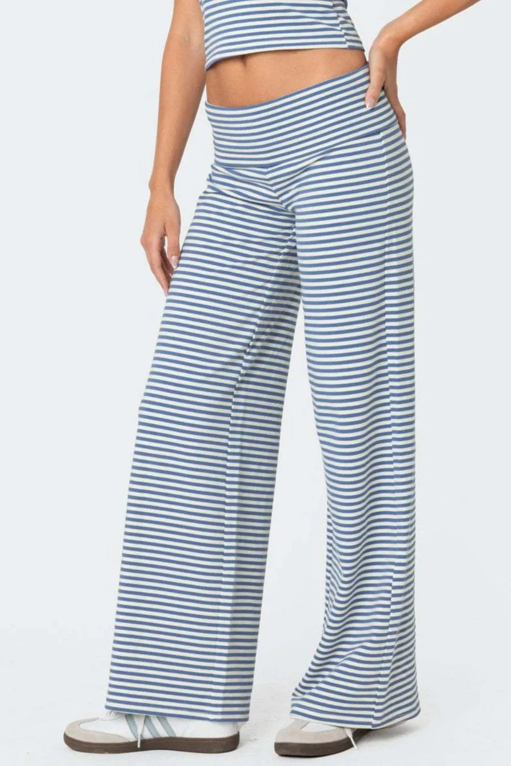 Striped Wide Leg Pants - Roe Creation