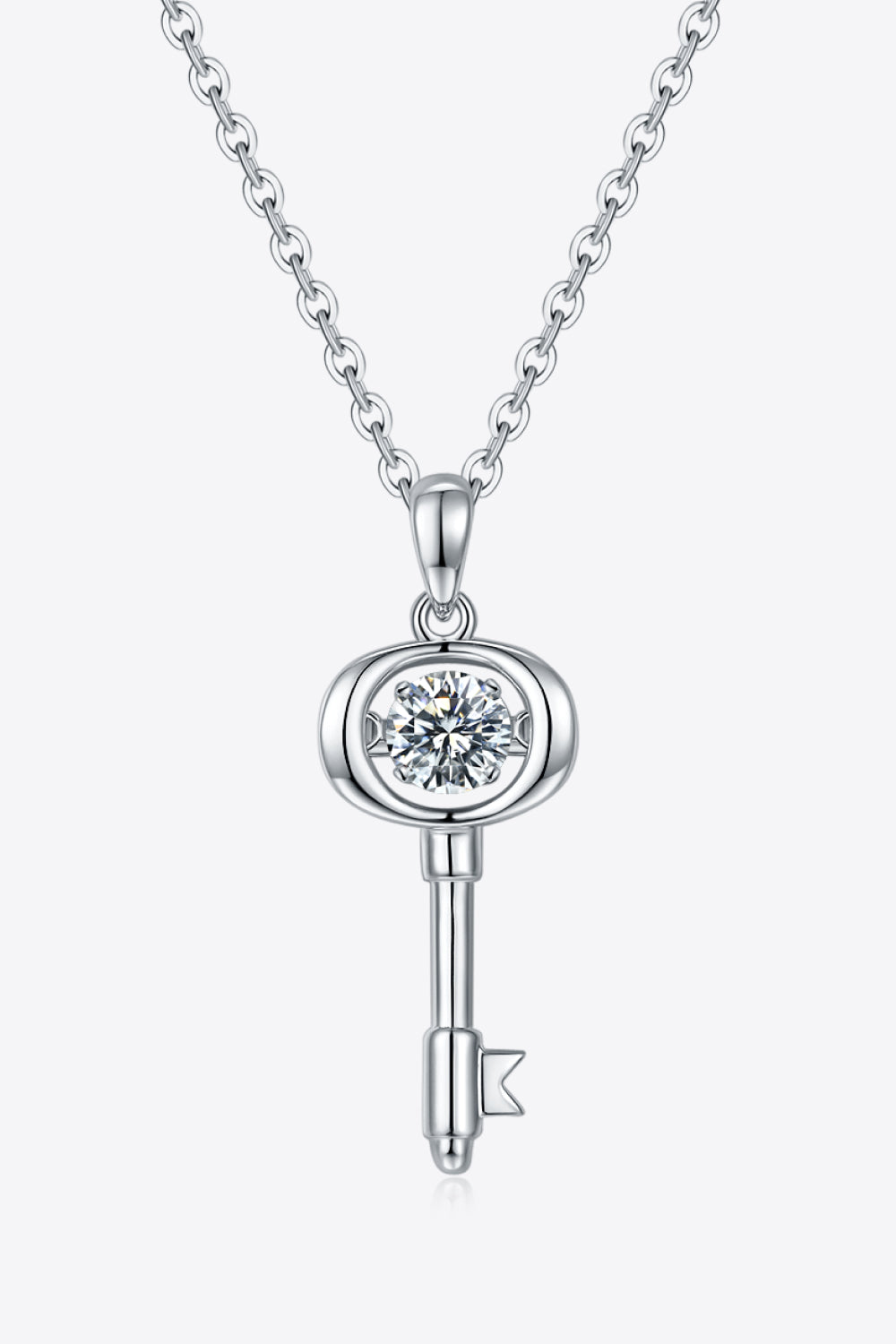 Adored Moissanite Key Pendant Necklace - Roe Creation