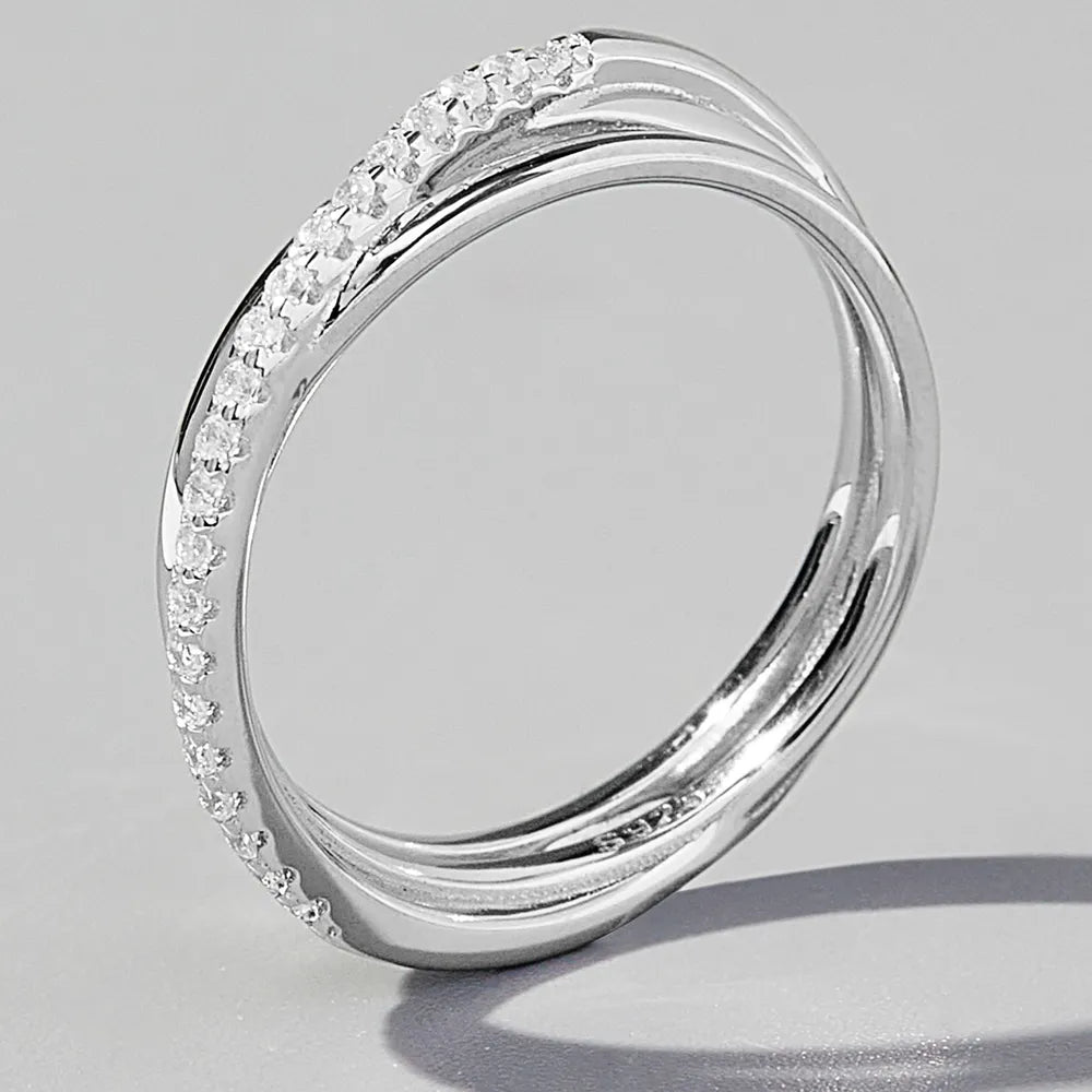 Inlaid Zircon 925 Sterling Silver Ring - Roe Creation