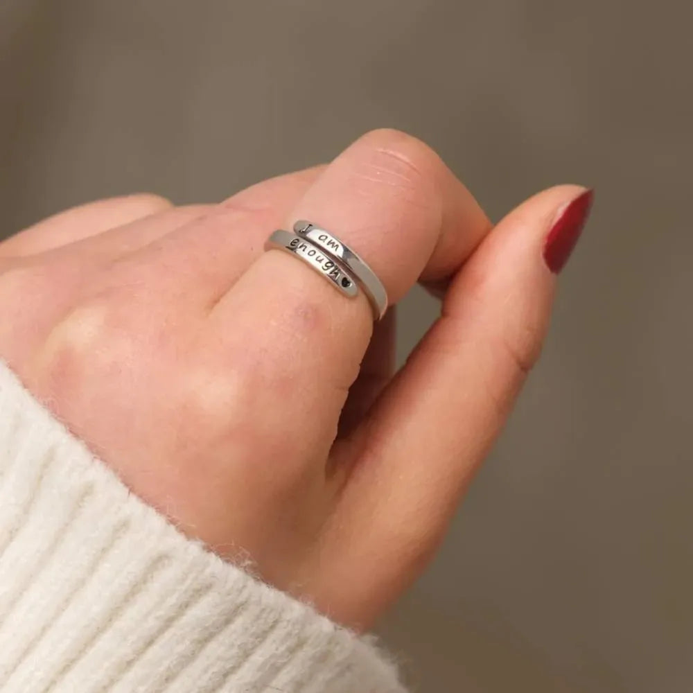 925 Sterling Silver Engraved Bypass Ring - Roe Creation