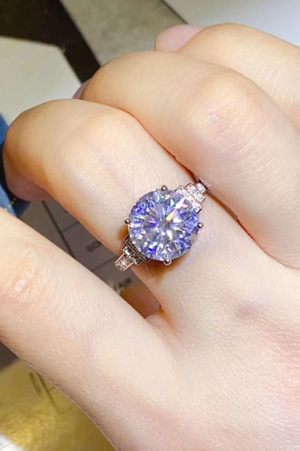 5 Carat Moissanite 925 Sterling Silver Ring - Roe Creation