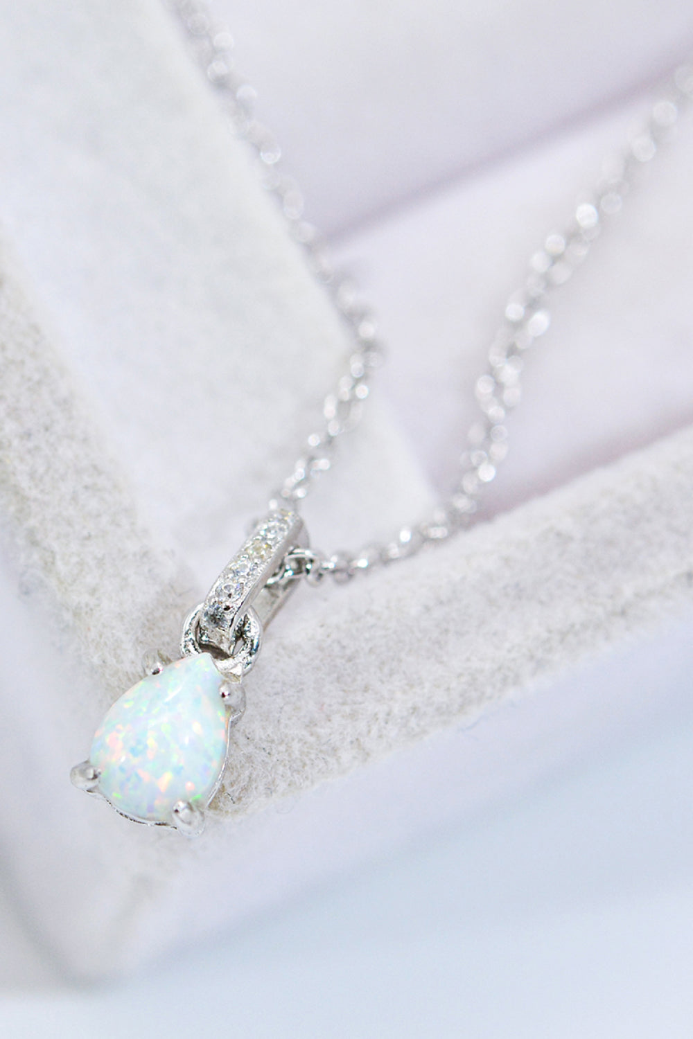 Opal Pendant 925 Sterling Silver Chain-Link Necklace - Roe Creation