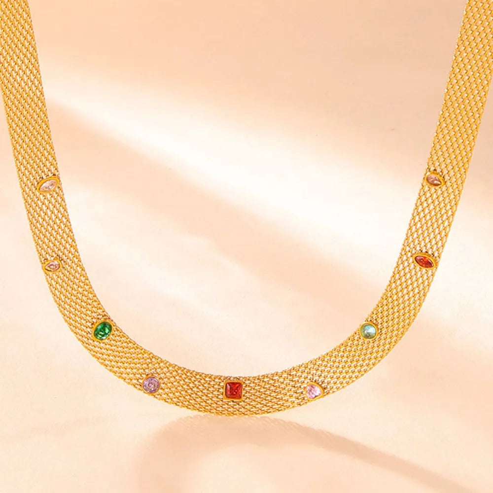 Titanium Steel Zircon Necklace - Roe Creation