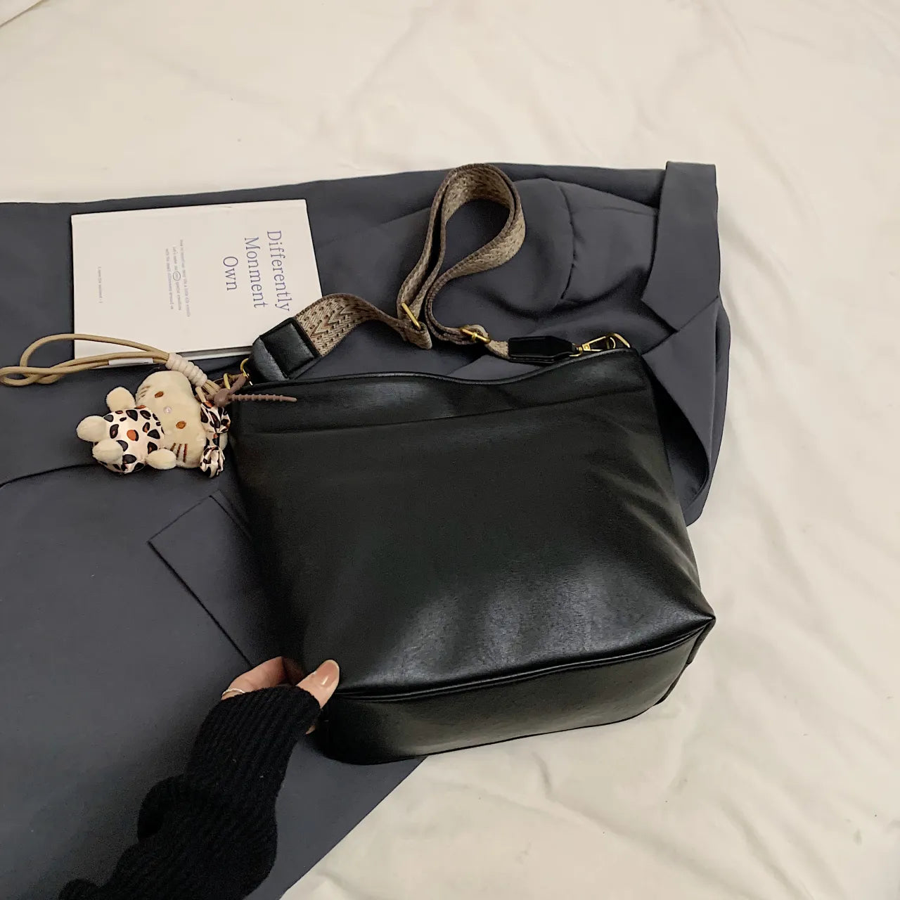Leather Adjustable Strap Shoulder Bag - Roe Creation