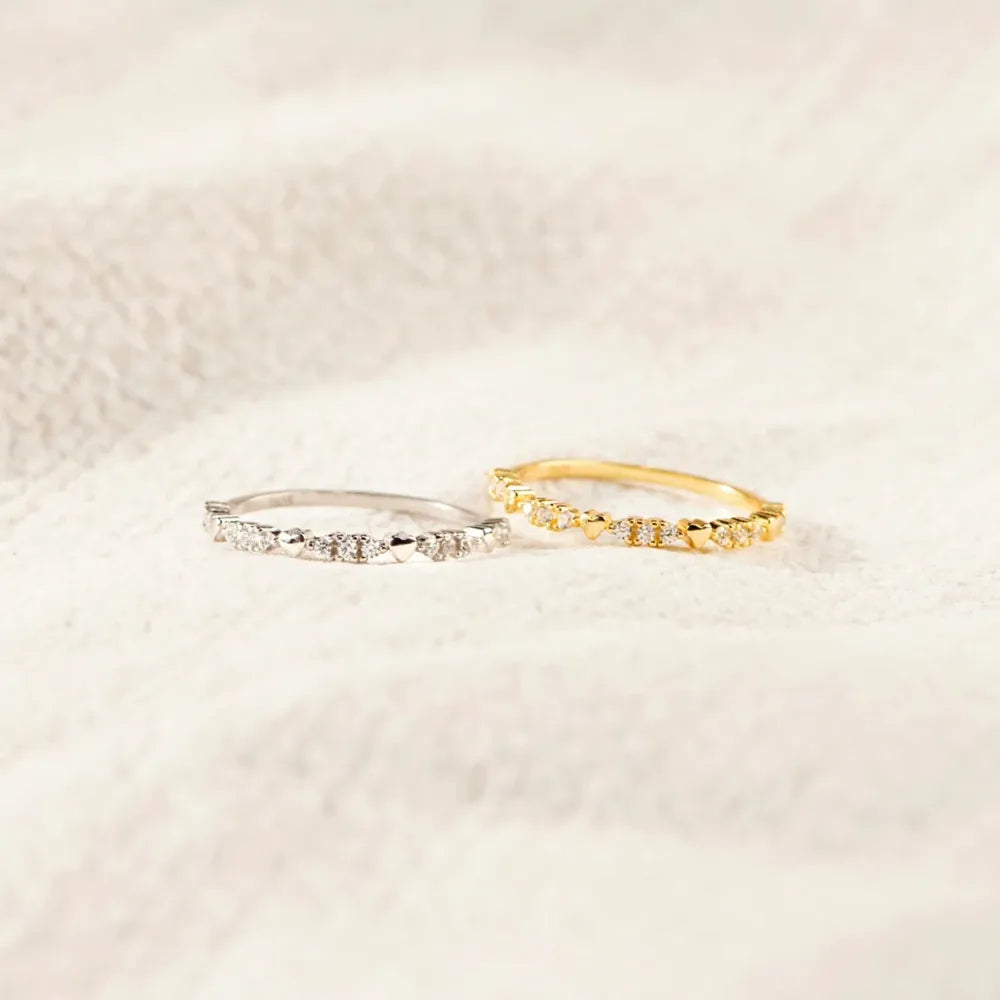 925 Sterling Silver Inlaid Zircon Ring - Roe Creation