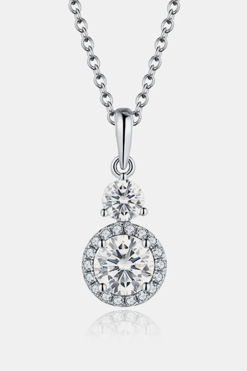 1 Carat Moissanite 925 Sterling Silver Pendant Necklace - Roe Creation