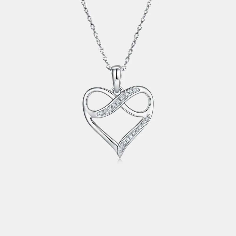 Moissanite 925 Sterling Silver Heart Necklace - Roe Creation
