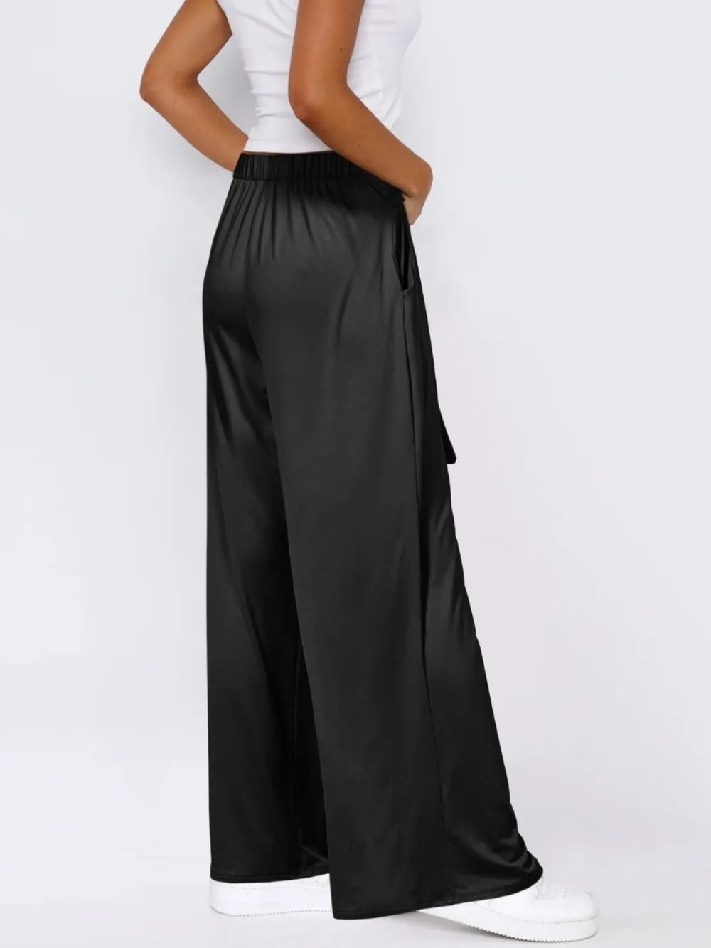 Tied Wide Leg Pants with Pockets - Roe Creation