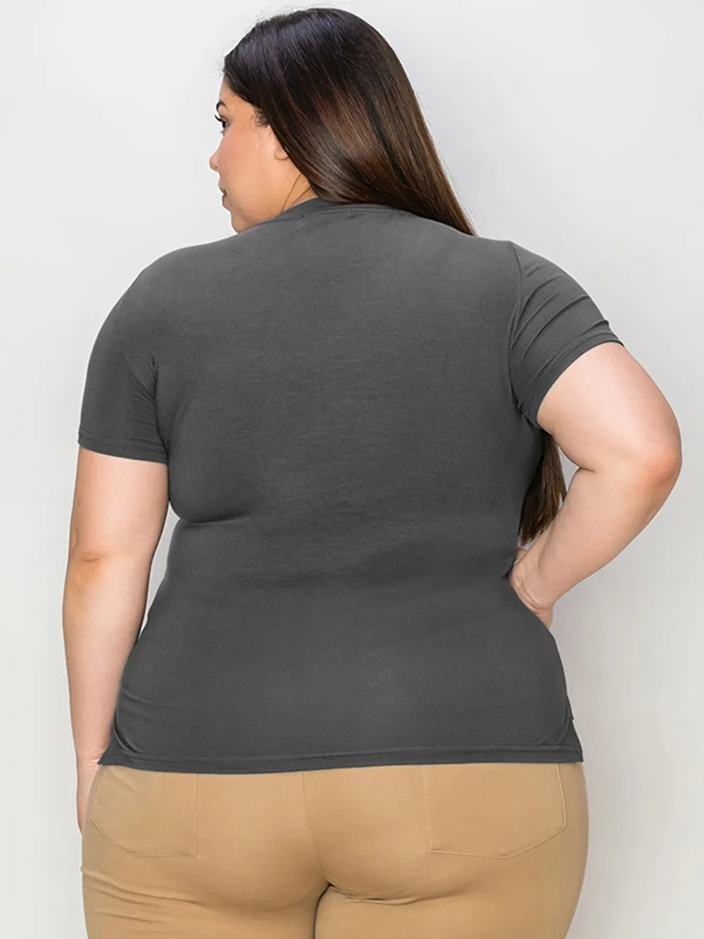 Basic Bae Full Size V-Neck High-Low T-Shirt - Roe Creation
