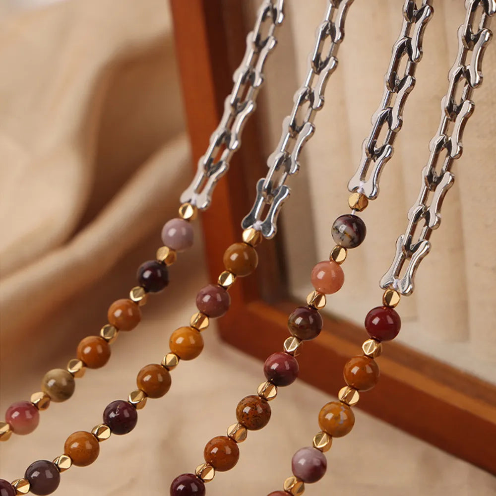 Titanium Steel Egg Yolk Stone Necklace - Roe Creation