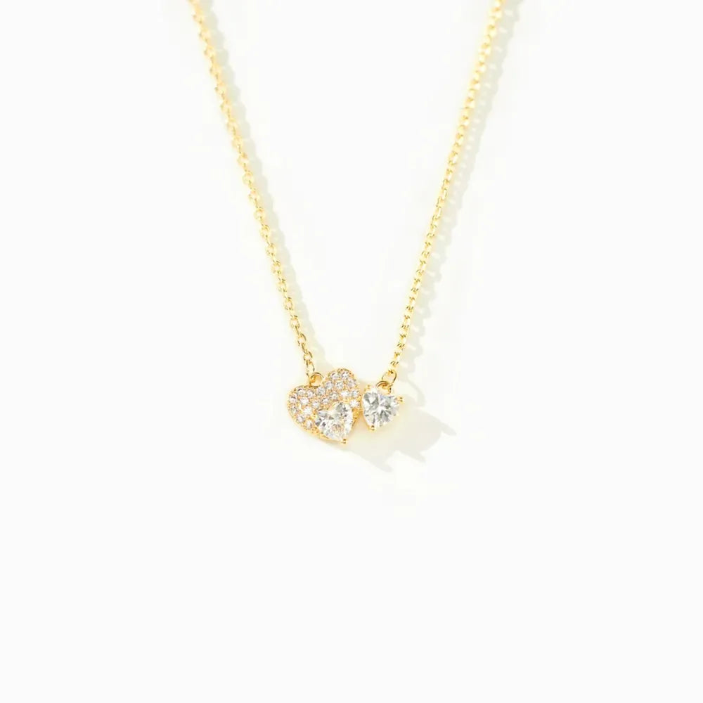 18K Gold-Plated 925 Sterling Silver Zircon Heart Necklace - Roe Creation