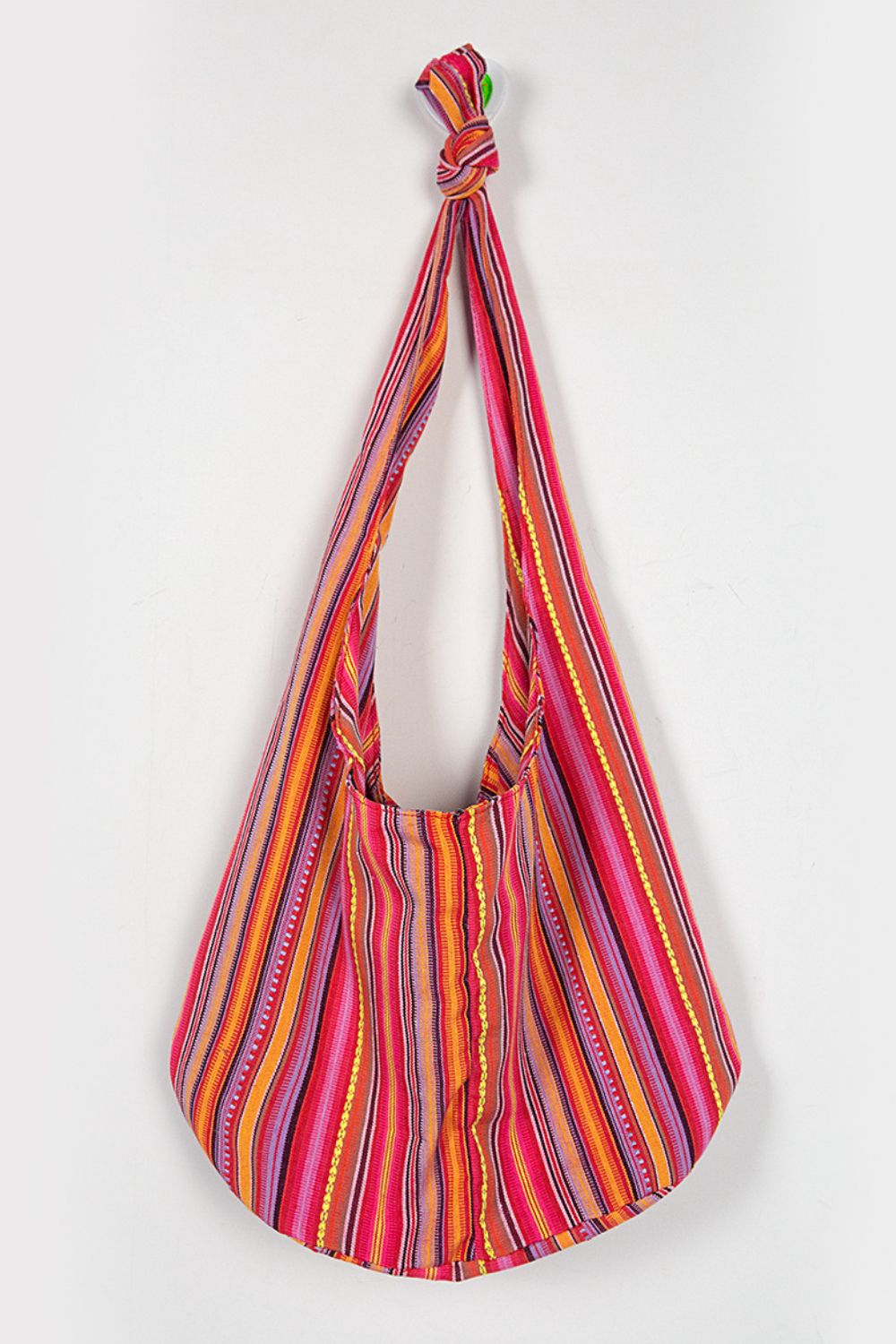 Large Canvas Crossbody Bag with Ethnic Pattern - Roe Creation
