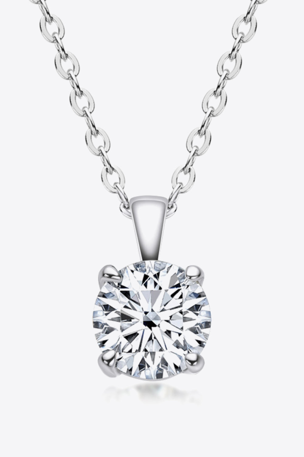 925 Sterling Silver 1 Carat Moissanite Chain-Link Necklace - Roe Creation