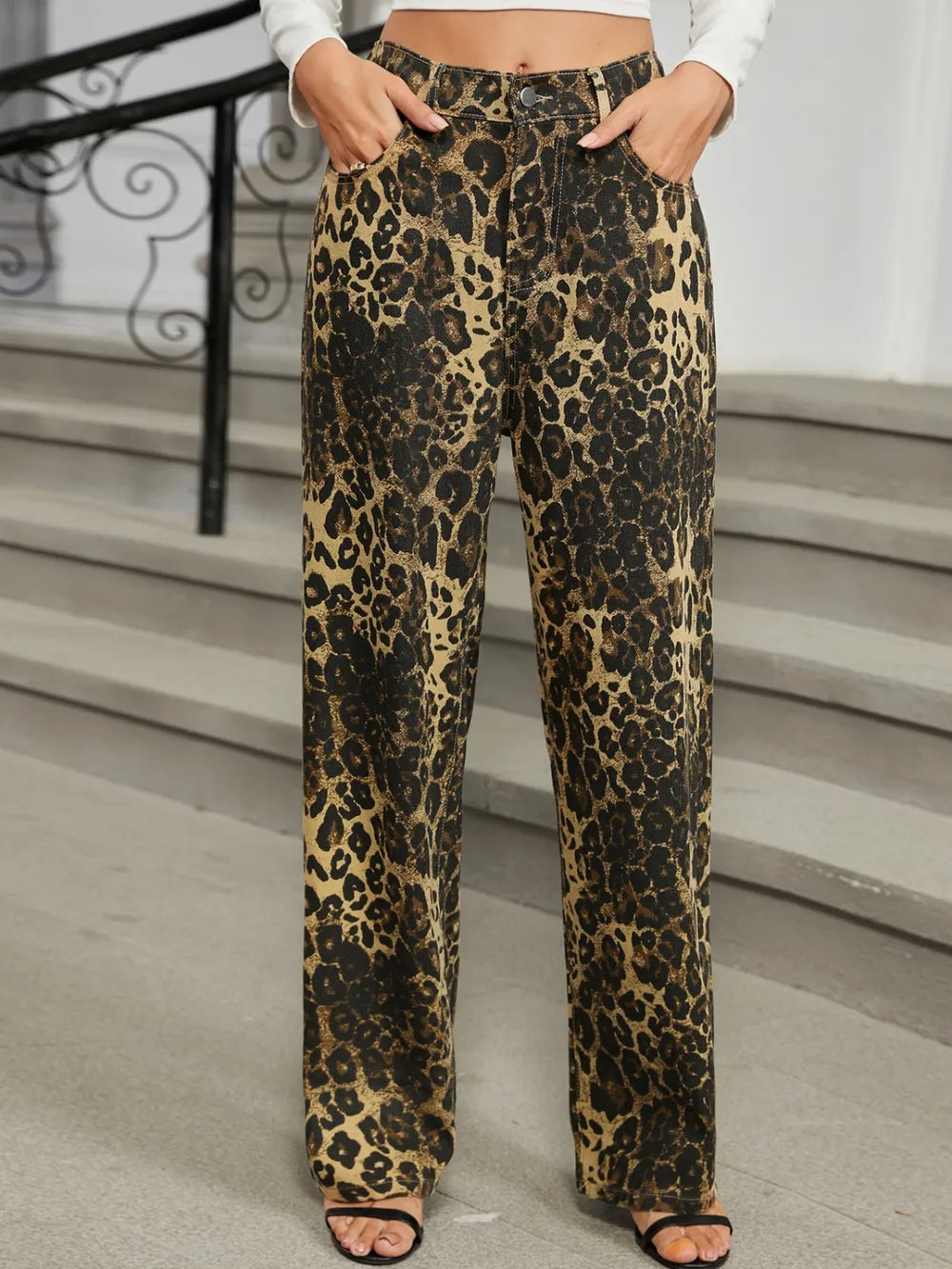 Leopard Jeans with Pockets - Roe Creation