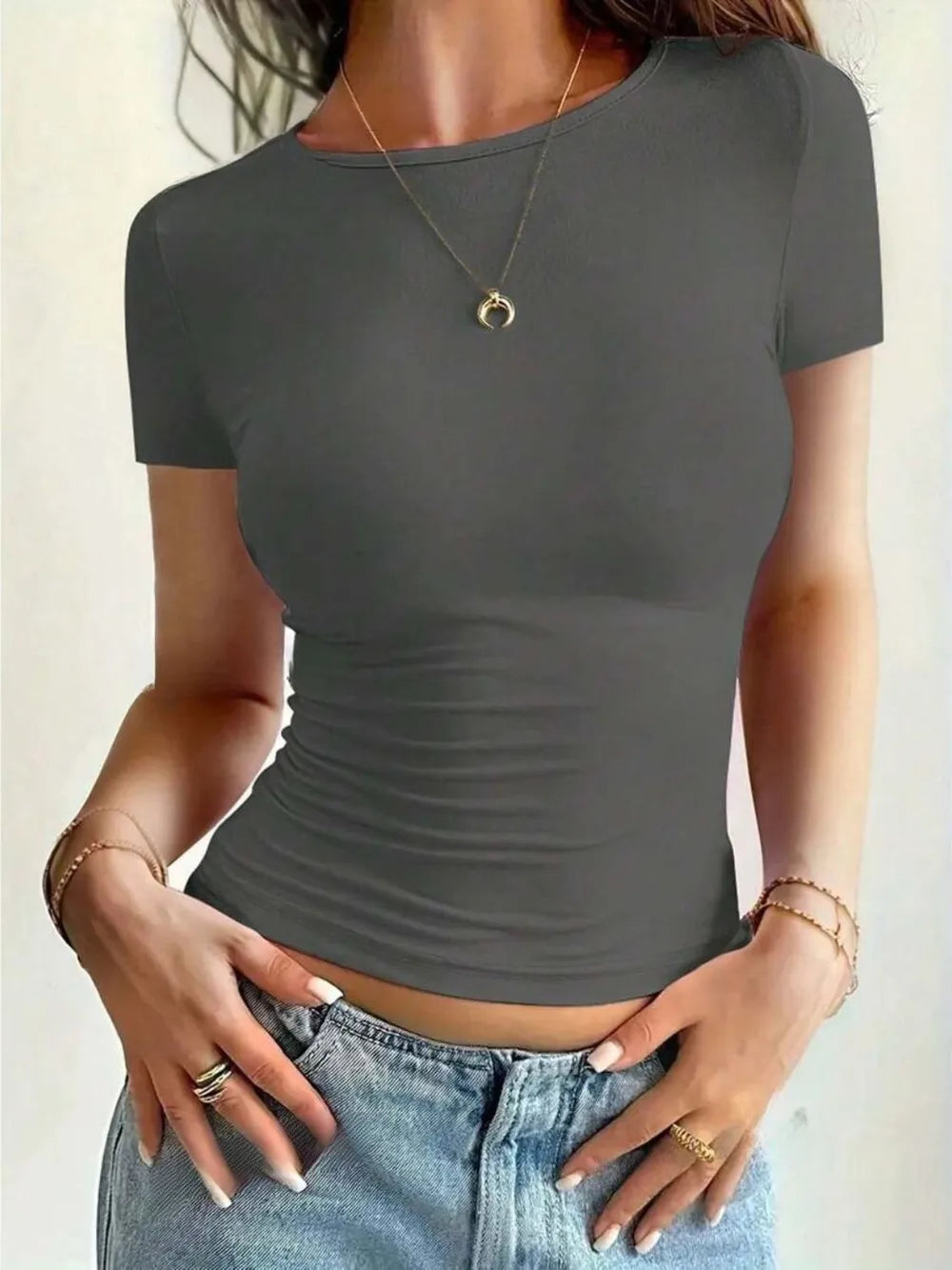 Round Neck Short Sleeve T-Shirt - Roe Creation