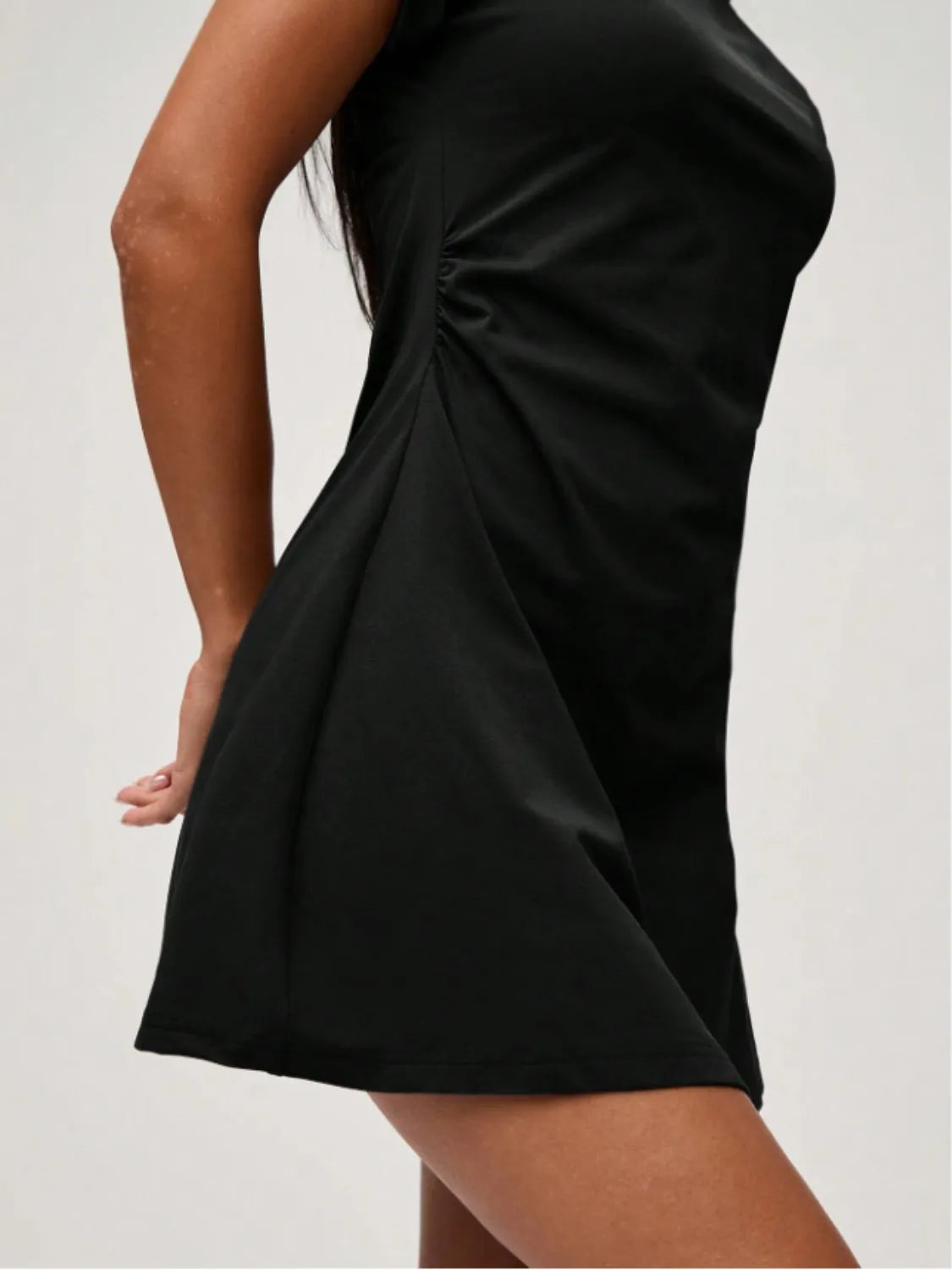 Round Neck Short Sleeve Mini Tee Dress - Roe Creation