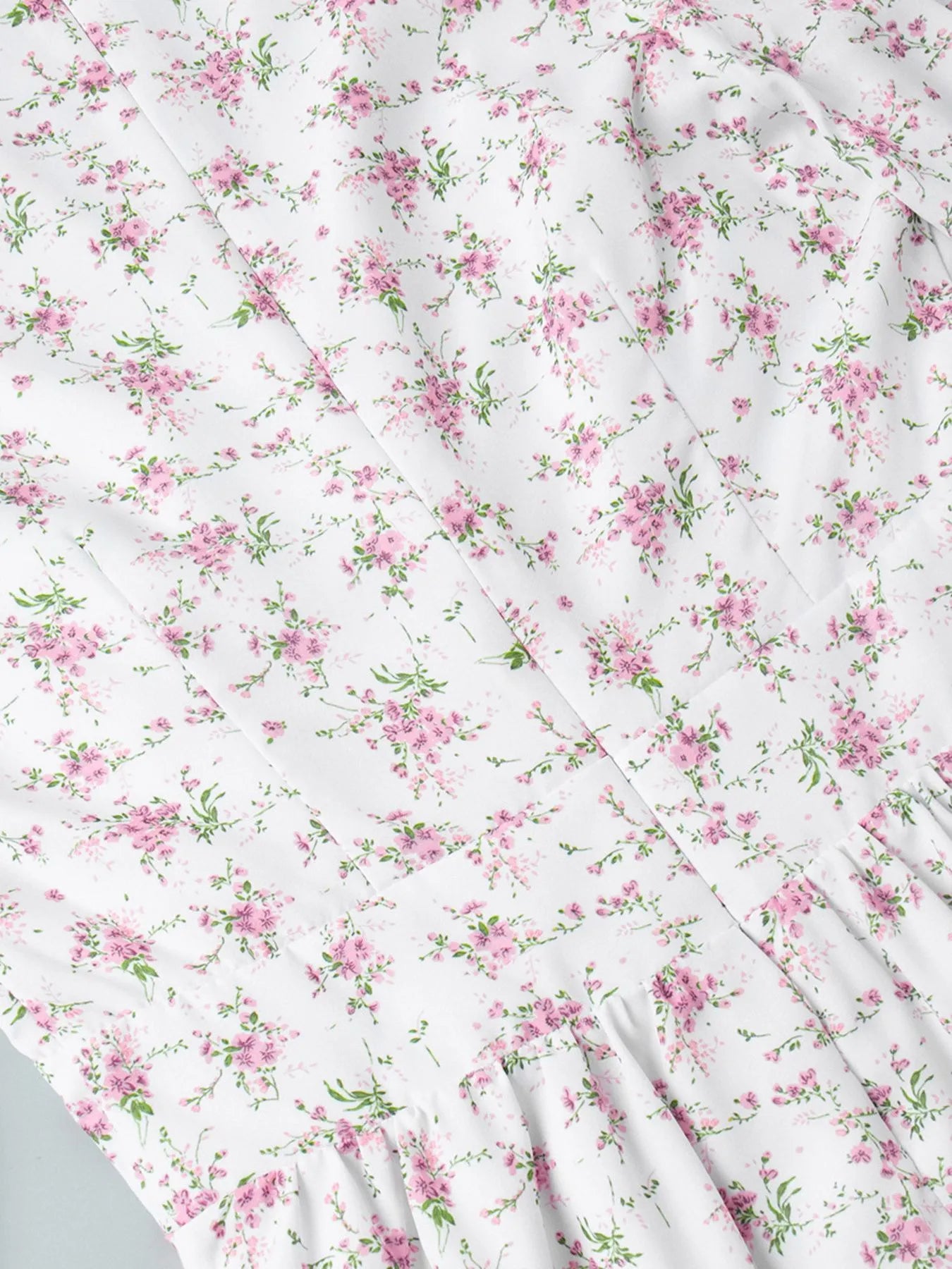 Floral Print Balloon Sleeve Dress - Roe Creation
