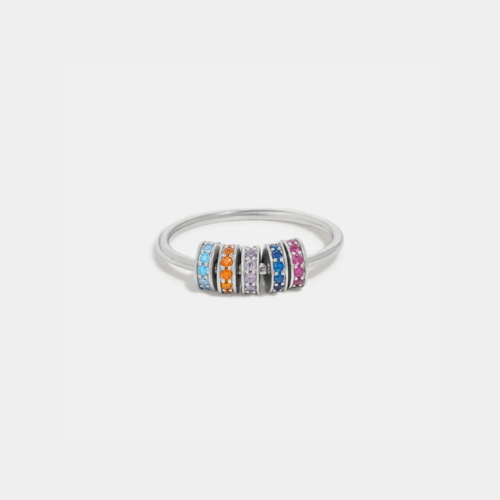 Inlaid Zircon 925 Sterling Silver Ring - Roe Creation
