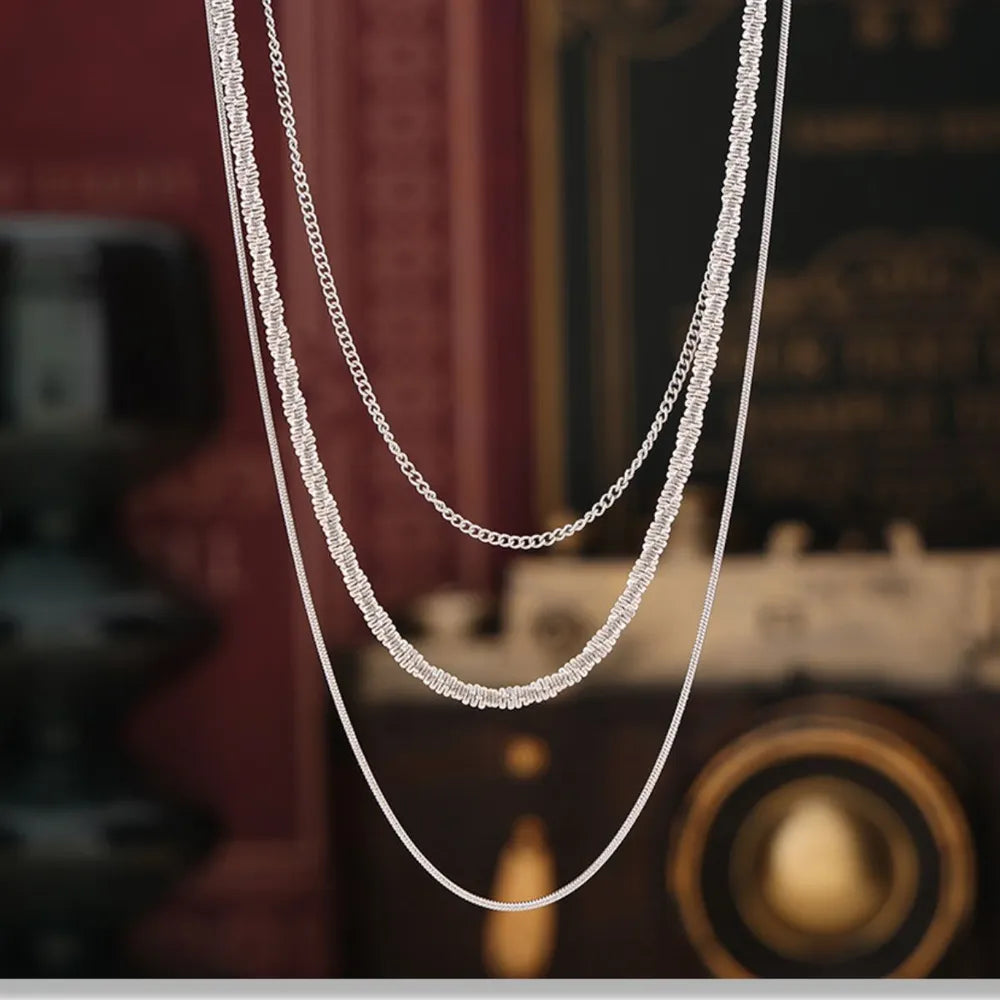 Titanium Steel Three-Layered Necklace - Roe Creation