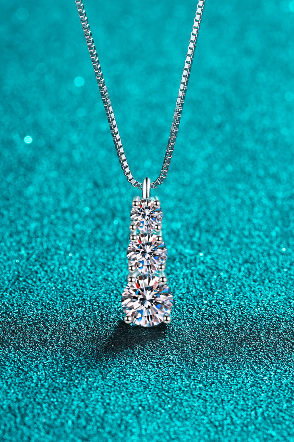 Moissanite Triple-Pendant Necklace - Roe Creation