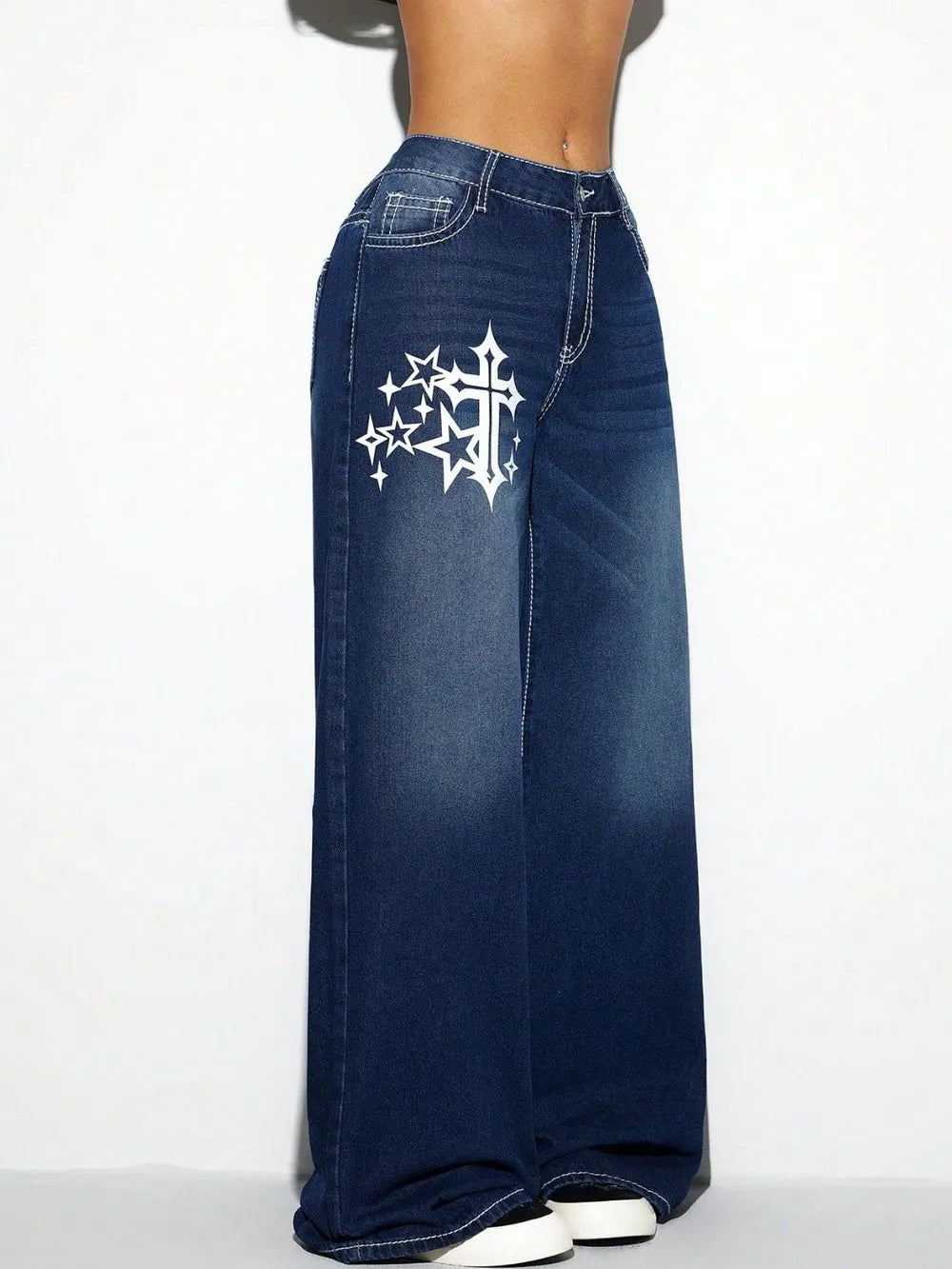 Cross Wide Leg Jeans - Roe Creation