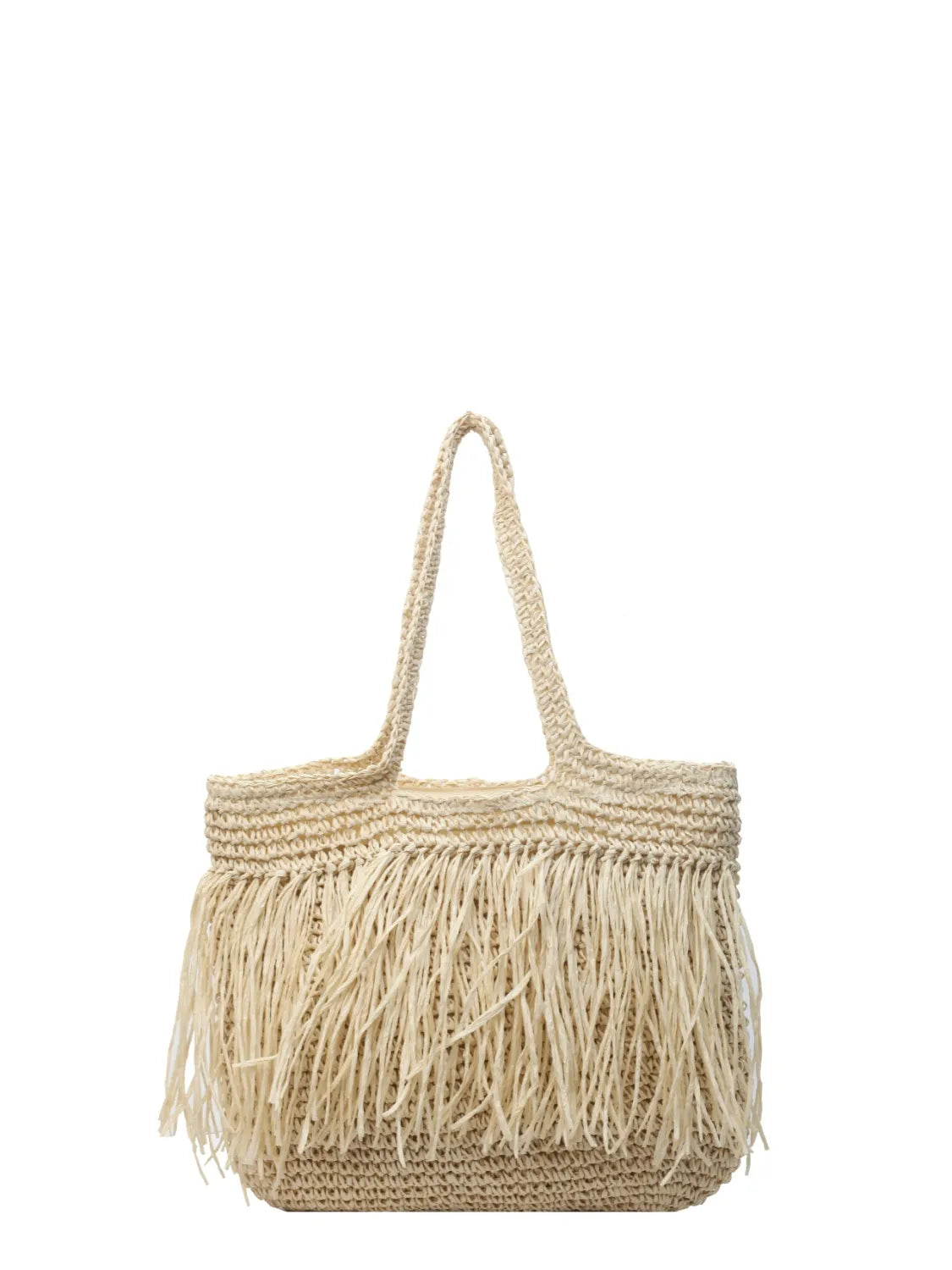 Bohemian Straw Fringe Hobo Handbag - Roe Creation