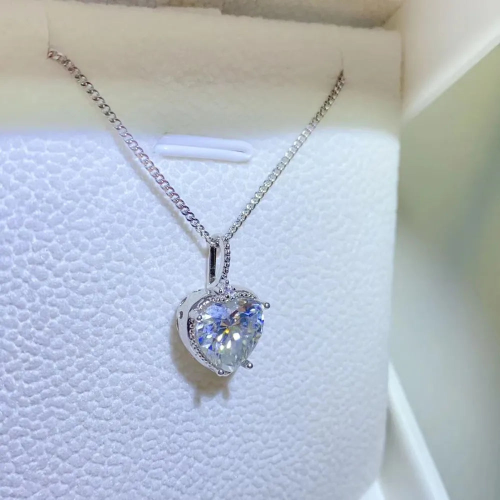 2 Carat Moissanite 925 Sterling Silver Necklace - Roe Creation