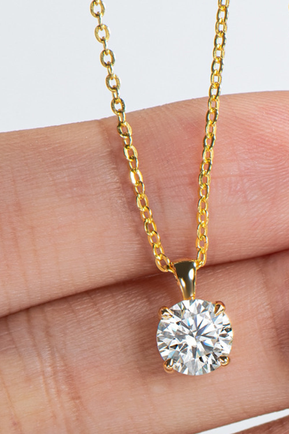 925 Sterling Silver 1 Carat Moissanite Chain-Link Necklace - Roe Creation