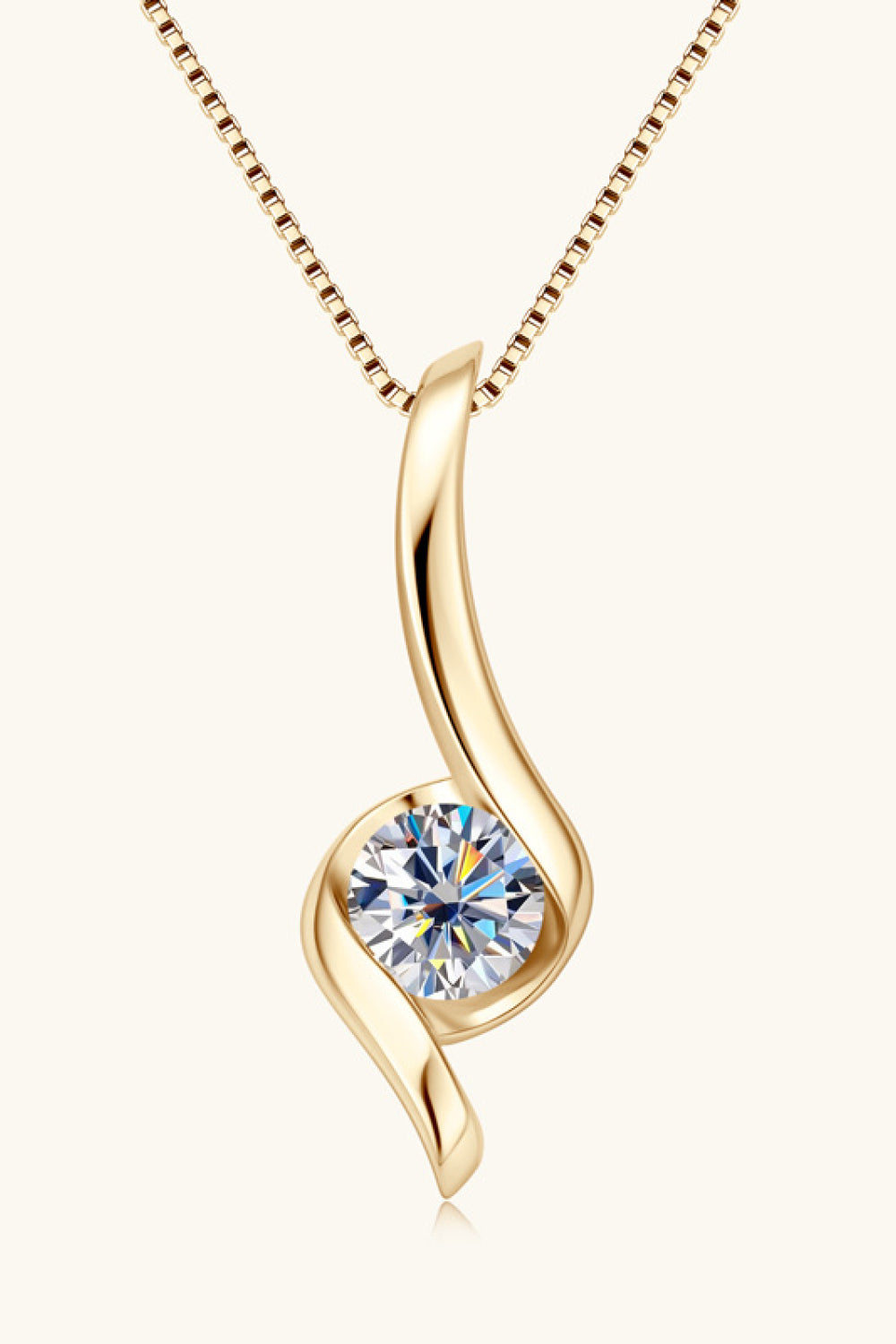 1 Carat Moissanite 925 Sterling Silver Necklace - Roe Creation