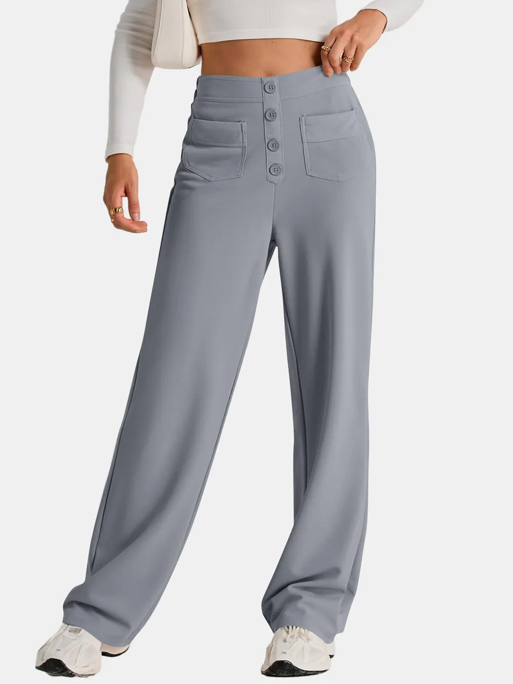 High Waist Wide Leg Pants - Roe Creation
