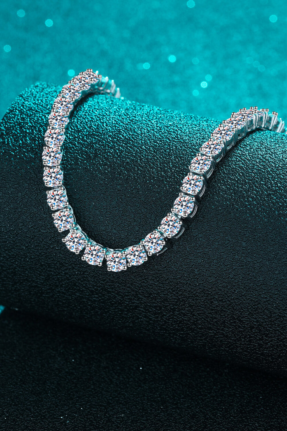 Moissanite Rhodium-Plated Necklace - Roe Creation