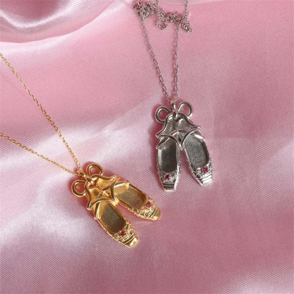 Copper Ballet Shoe Pendant Necklace - Roe Creation