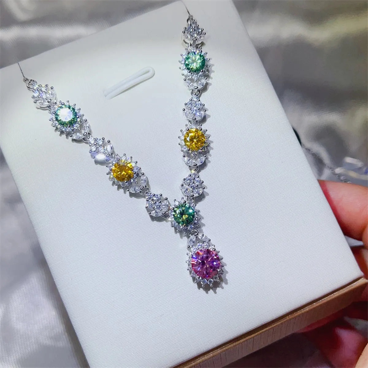 3.5 Carat Moissanite 925 Sterling Silver Necklace - Roe Creation