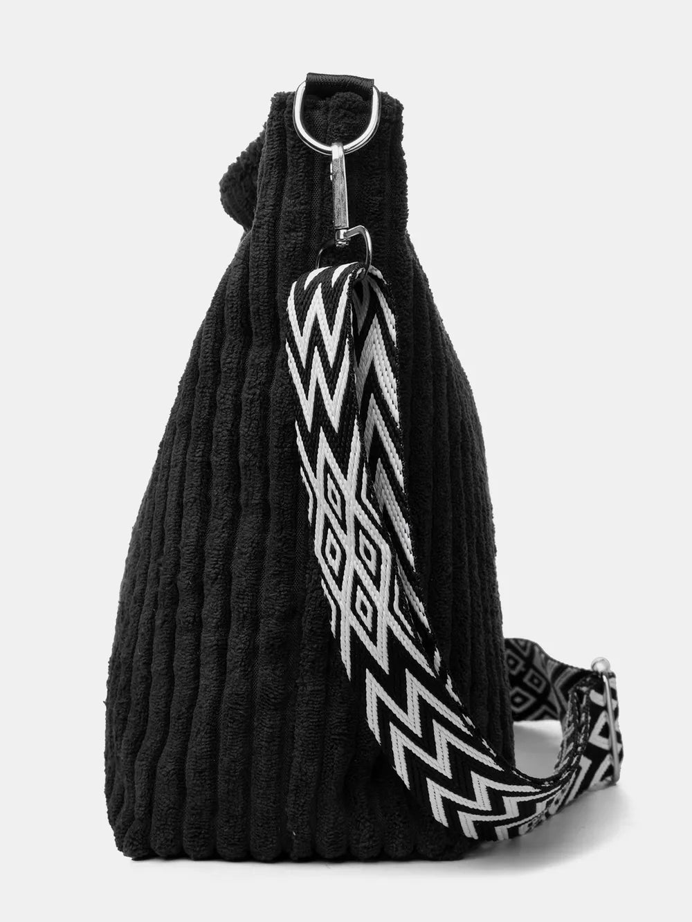 Solid Colour Corduroy Crossbody Bag with Removable Strap - Roe Creation
