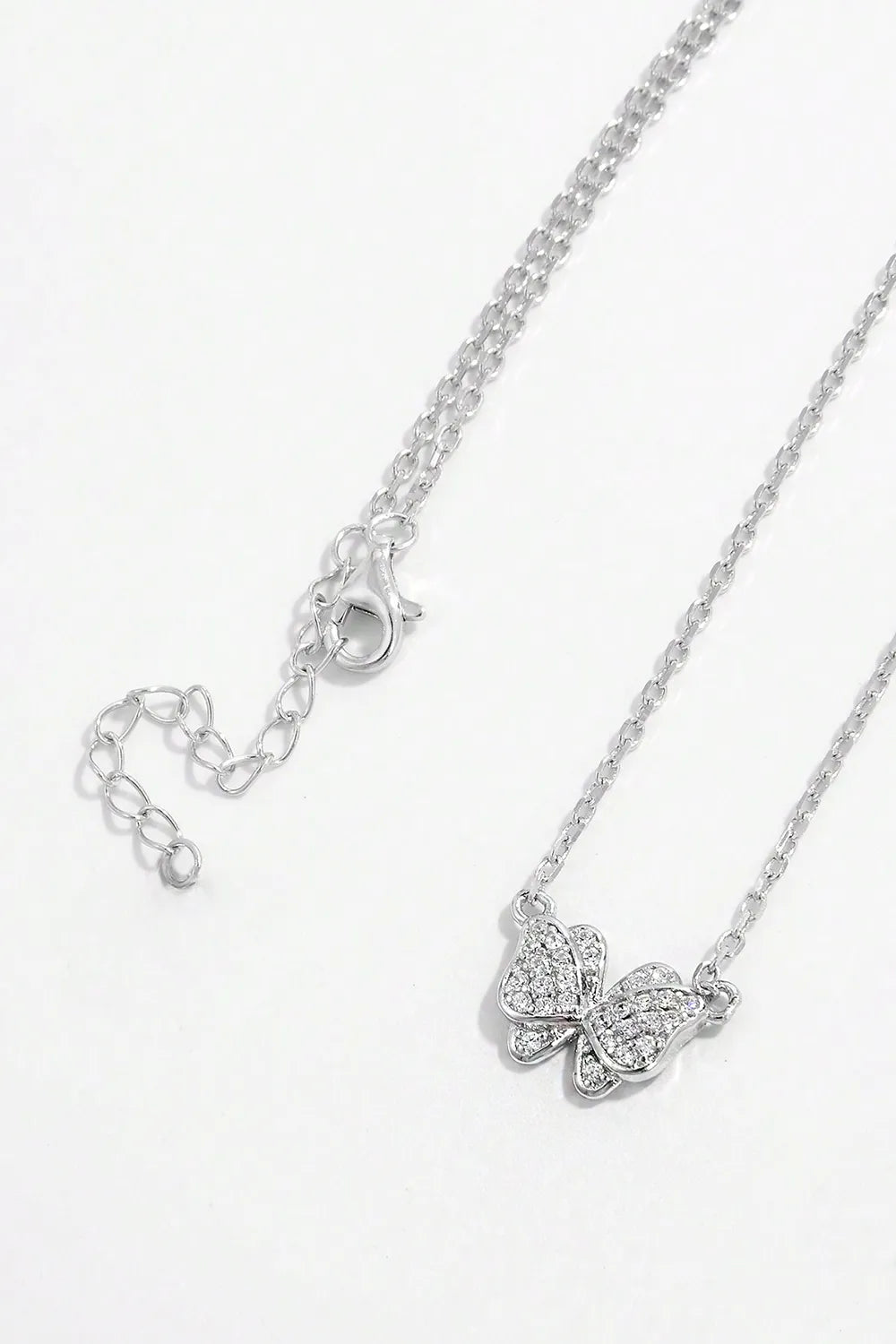 925 Sterling Silver Zircon Butterfly Pendant Necklace - Roe Creation