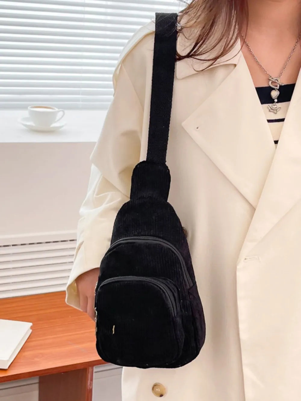 Corduroy Solid Colour Crossbody Bag - Roe Creation