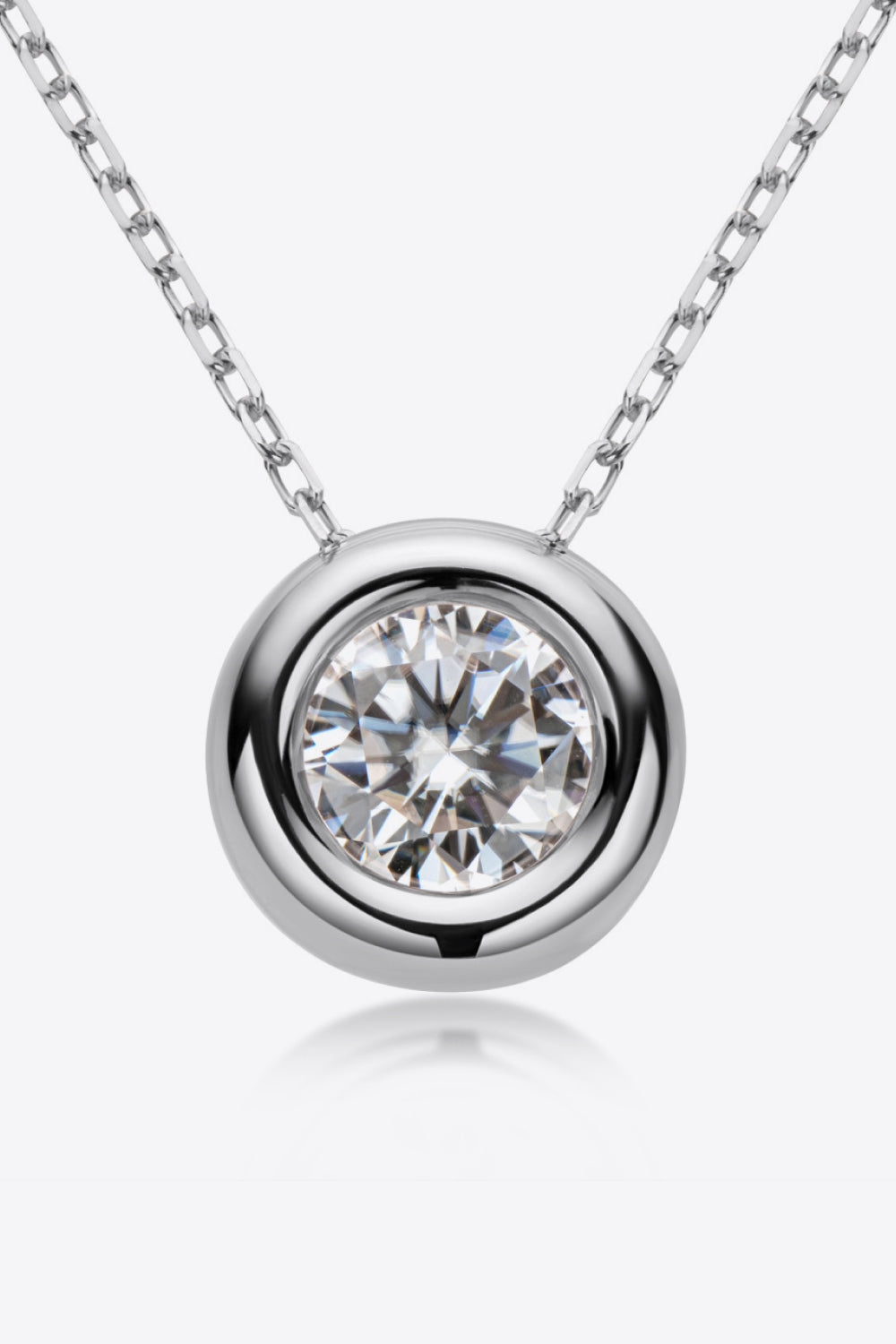 Adored 1 Carat Moissanite Pendant 925 Sterling Silver Necklace - Roe Creation