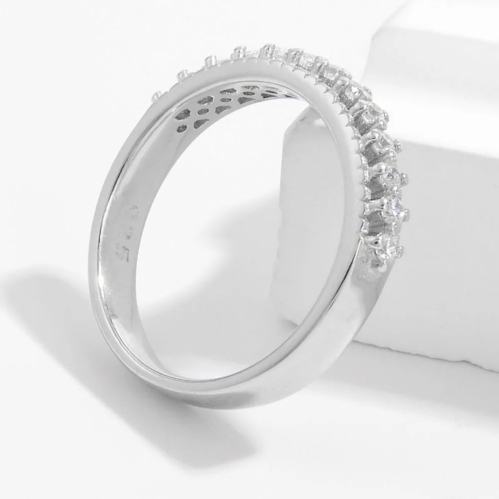 925 Sterling Silver Inlaid Zircon Ring - Roe Creation