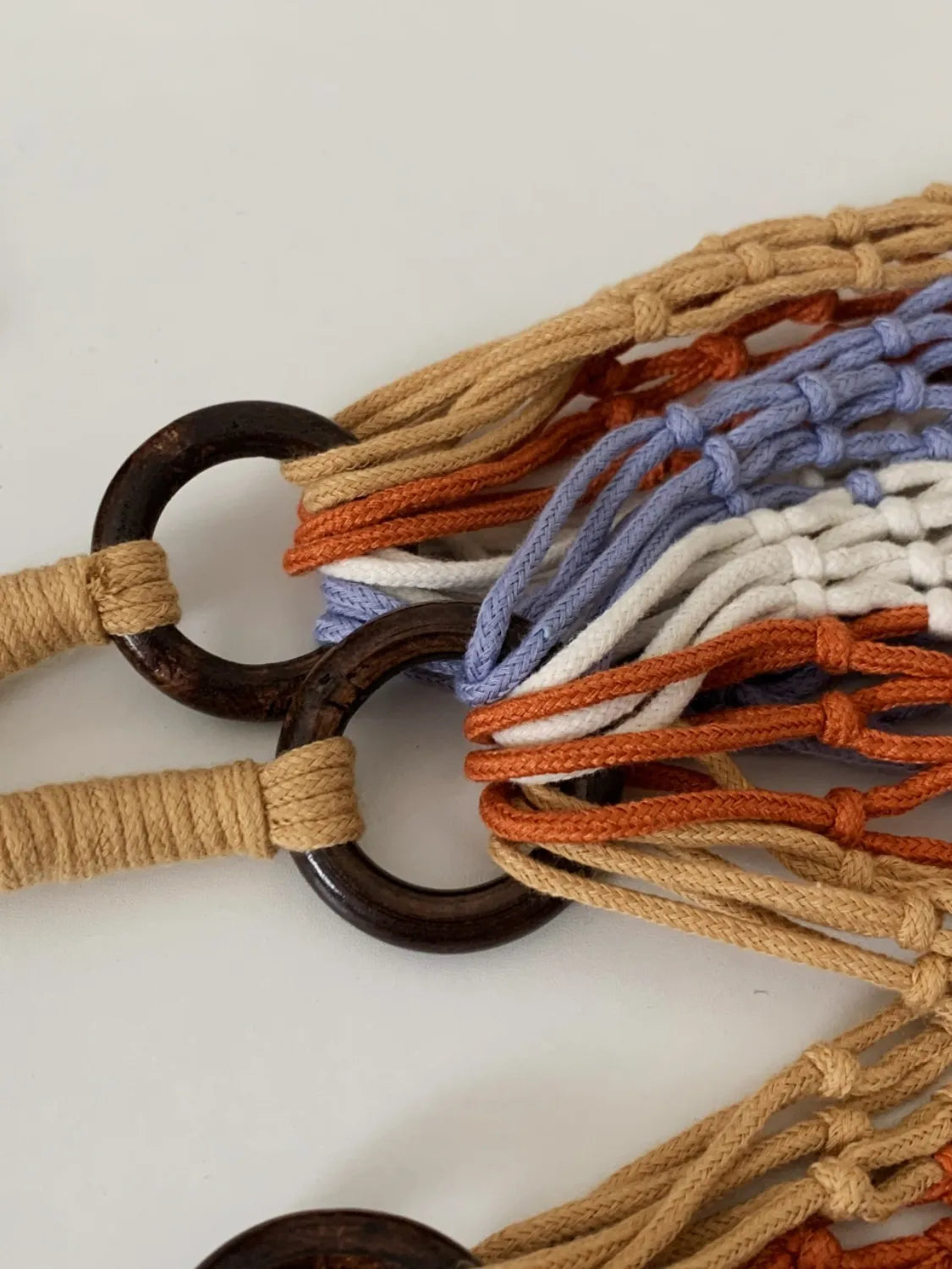 Woven Fringe Shoulder Bag with Wooden Handle - Roe Creation