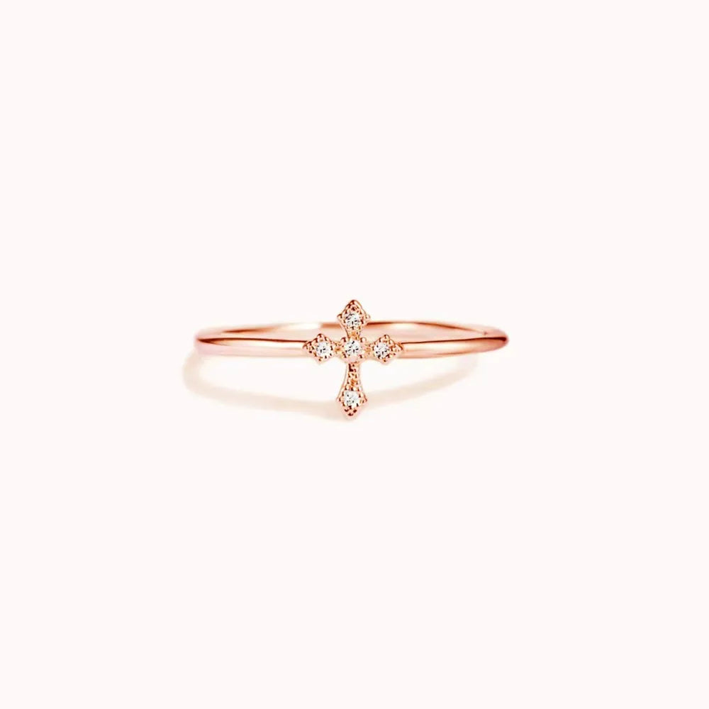 925 Sterling Silver Cross Ring - Roe Creation