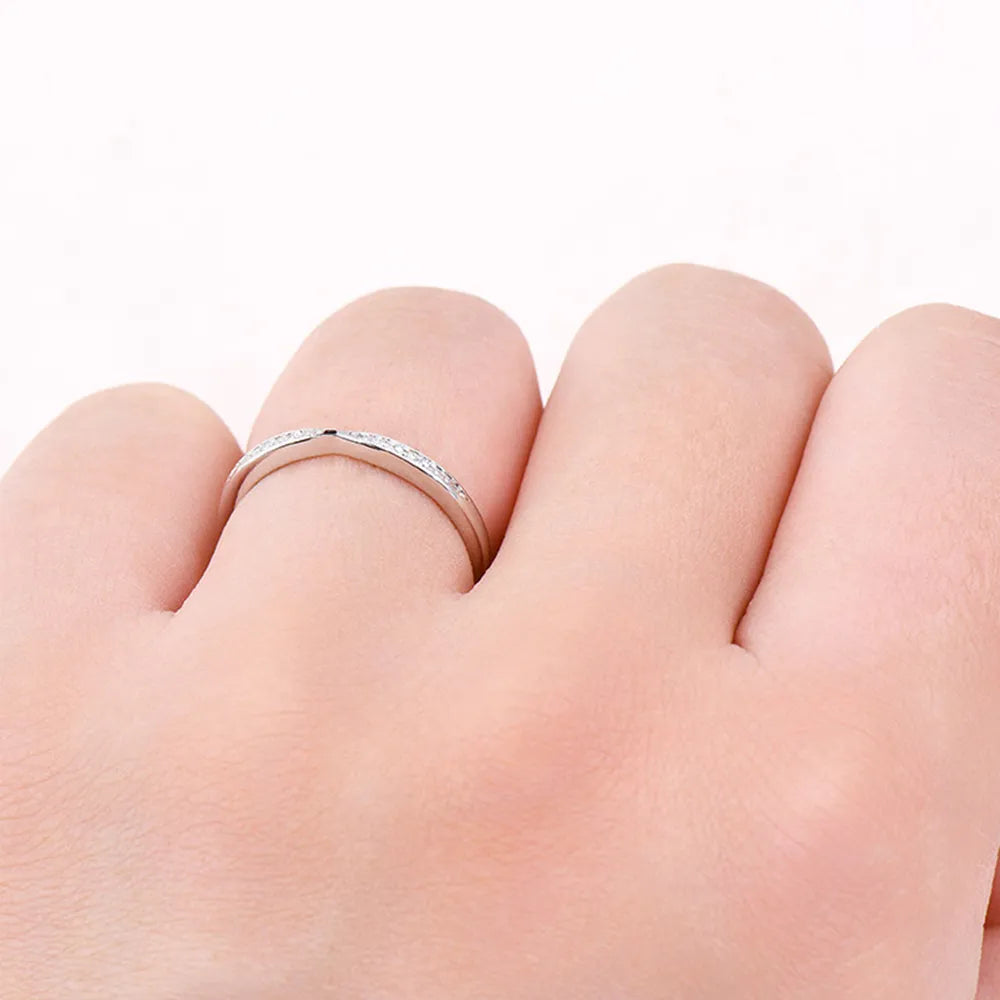 925 Sterling Silver Inlaid Moissanite Ring - Roe Creation