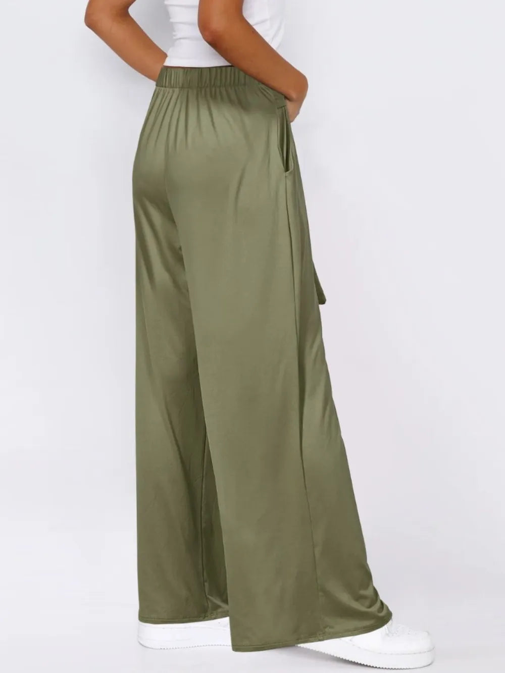 Tied Wide Leg Pants with Pockets - Roe Creation