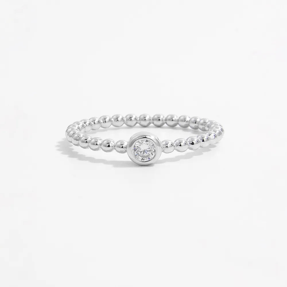 Zircon 925 Sterling Silver Bead Ring - Roe Creation