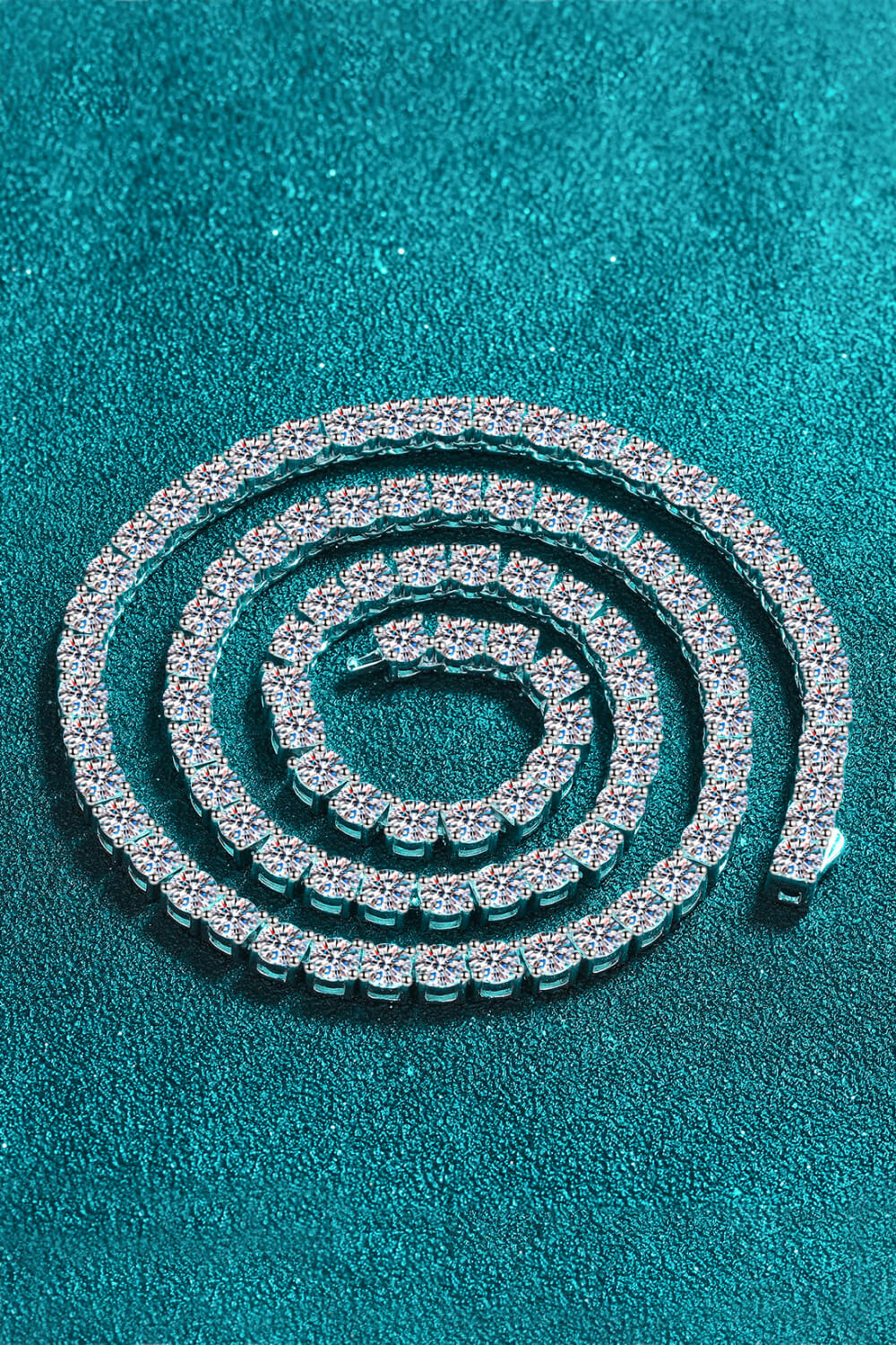 Moissanite Rhodium-Plated Necklace - Roe Creation